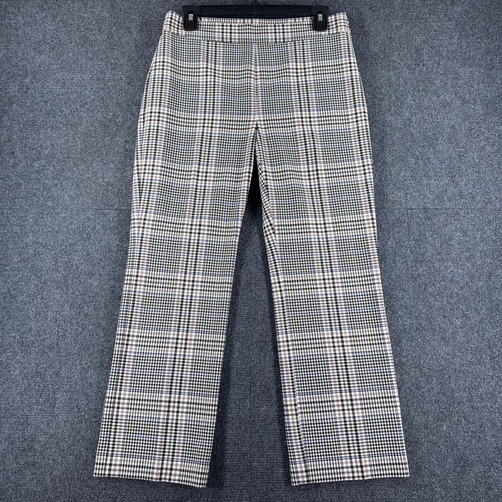 Ann Taylor Dress Pants Womens 4P 4 Petite Plaid Glen Check Stretch Trousers